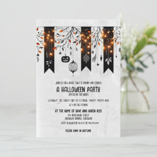 Convites Festa de Halloween do Bunting Brilhante
