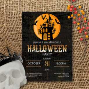 Convites Festa de Halloween do Castelo de Scary Voando Bats