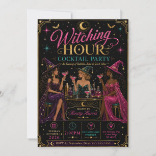 Convites Festa de Halloween do Coquetel Witching Hour