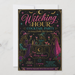 Convites Festa de Halloween do Coquetel Witching Hour