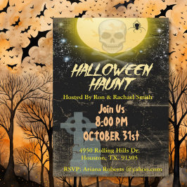 Convites Festa De Halloween Do Crânio E Da Lua