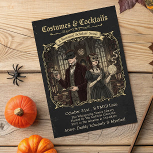 Convites Festa de Halloween do Dark Academia Costumes & Coc