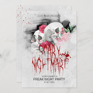 Convites Festa de Halloween do Estilo Retro Desenho Mão