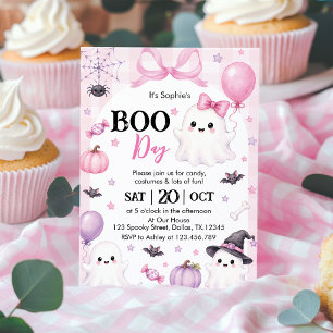 Convites Festa de Halloween do Fantasma Rosa Boo-Day