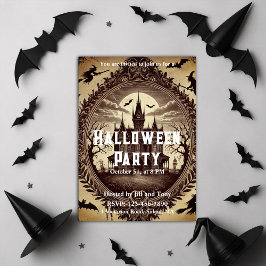 Convites Festa de Halloween do Halloween vitoriano gótico