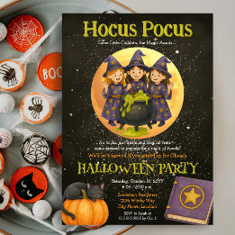 Convites Festa de Halloween do Hocus Pocus Witchy