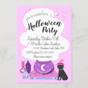 Convites Festa de Halloween do Pastel Witch