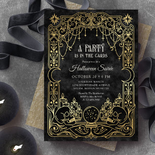 Convites Festa de Halloween do Tarot Preto