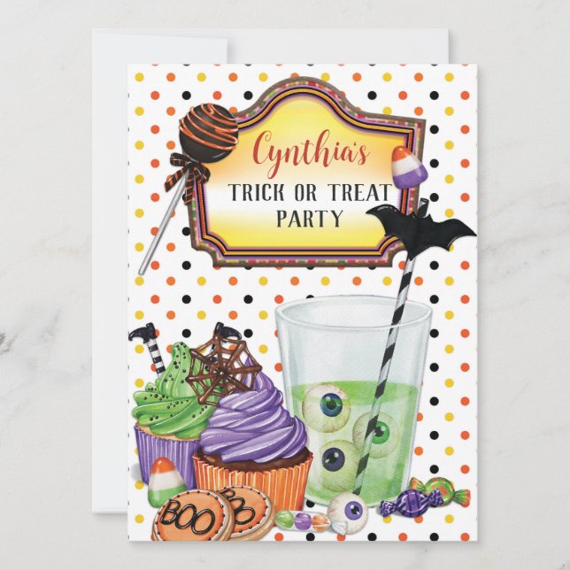 Convites Festa de Halloween - Doce ou Travessura (Frente)