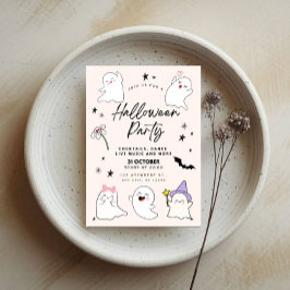 Convites Festa de Halloween dos Fantasmas Bonitos