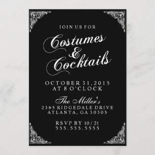 Convites Festa de Halloween e Cocktails Elegantes
