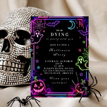 Festa de Halloween Elegante com Neon Brilhante no