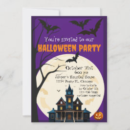 Convites Festa de Halloween em Casa Assombrada Assustadora
