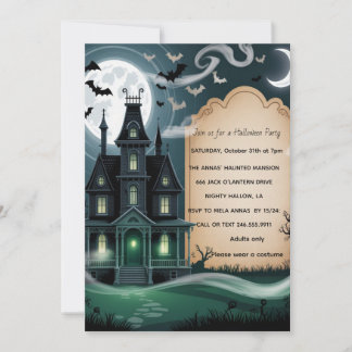 Convites Festa de Halloween em Casa Assombrada Assustadora