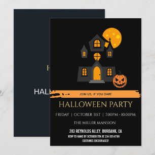 Convites Festa de Halloween em Casa Assombrada Personalizad