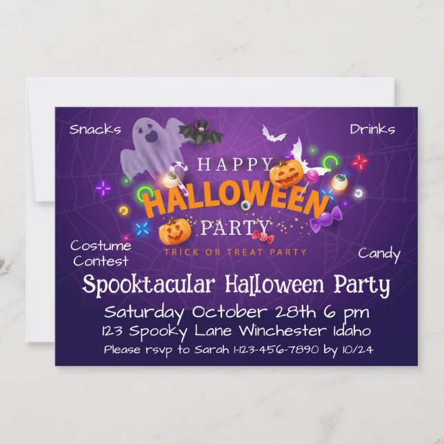 Convites Festa de Halloween Espetacular (Frente)