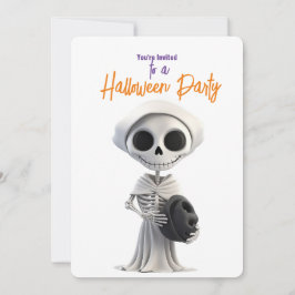 CONVITES FESTA DE HALLOWEEN ESQUELETO CHIC
