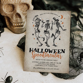 Convites Festa de Halloween Esqueleto Vintage para Adultos