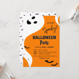Convites Festa de Halloween Fantasma Vamos Ficar Assustador
