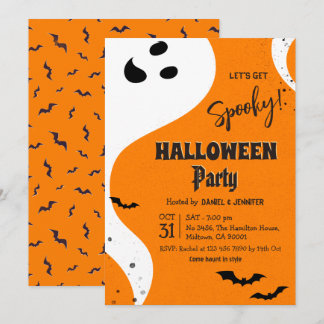 Convites Festa de Halloween Fantasma Vamos Ficar Assustador