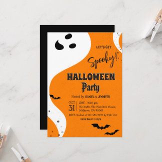 Convites Festa de Halloween Fantasma Vamos Ficar Assustador