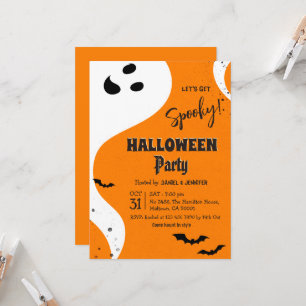 Convites Festa de Halloween Fantasma Vamos Ficar Assustador