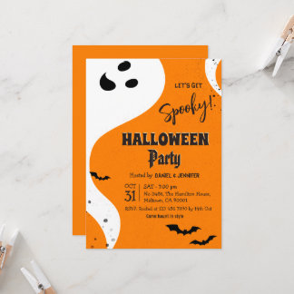 Convites Festa de Halloween Fantasma Vamos Ficar Assustador