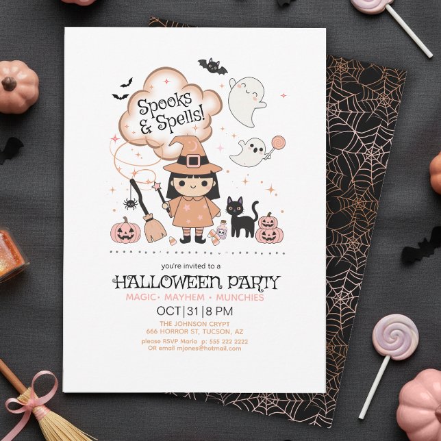 Convites Festa de Halloween Feitiços e Espíritos ID1325 (Criador carregado)