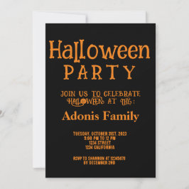 Convites Festa de Halloween Feliz das Laranjas Negras Moder