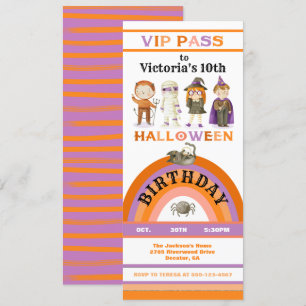 Convites Festa de Halloween Figurume passagem VIP