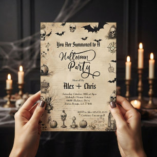 Convites Festa de Halloween Gótica Adulto em Pergaminho Vin