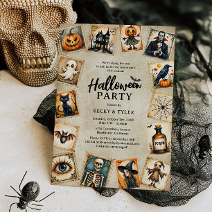 Convites Festa de Halloween Gótica Vintage para Adultos