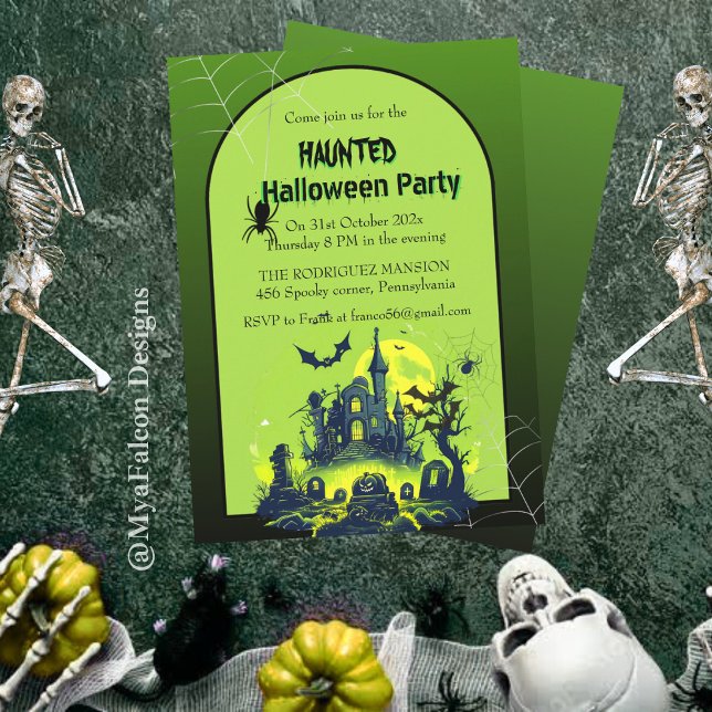 Convites Festa de Halloween Green House (Criador carregado)