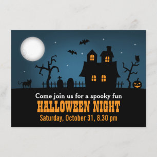 Convites Festa de Halloween Moderna e Assustadora em Casa A