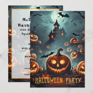 Convites Festa de Halloween muitos Jack-O-Lanterns