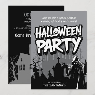 Convites Festa de Halloween Noturno Assombrada