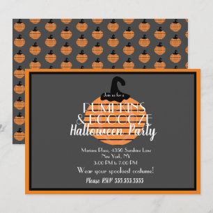 Convites Festa de Halloween para Adultos Abóbora Laranja Ci