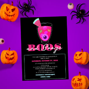 Convites Festa de Halloween para Adultos com Boos e Bebidas