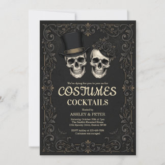 Convites Festa de Halloween para Adultos Fantasia de Crânio