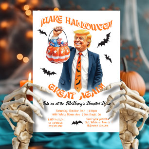 Convites Festa de Halloween Patriótica e Divertida do Trump