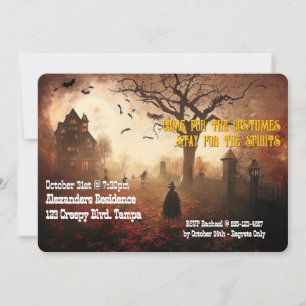 Convites Festa de Halloween Personalizada Convide Graveyard