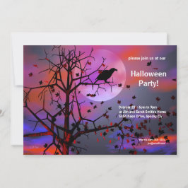 Convites Festa de Halloween Raven Night