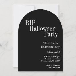 Convites Festa de Halloween RIP Preto e Branco