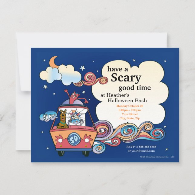 Convites Festa de Halloween Scooby-Doo (Frente)