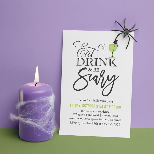 Convites Festa de Halloween "Seja assustador" (Criador carregado)