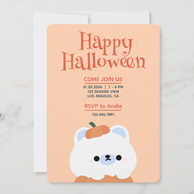 Convites Festa de Halloween Simples e Bonita (Frente)