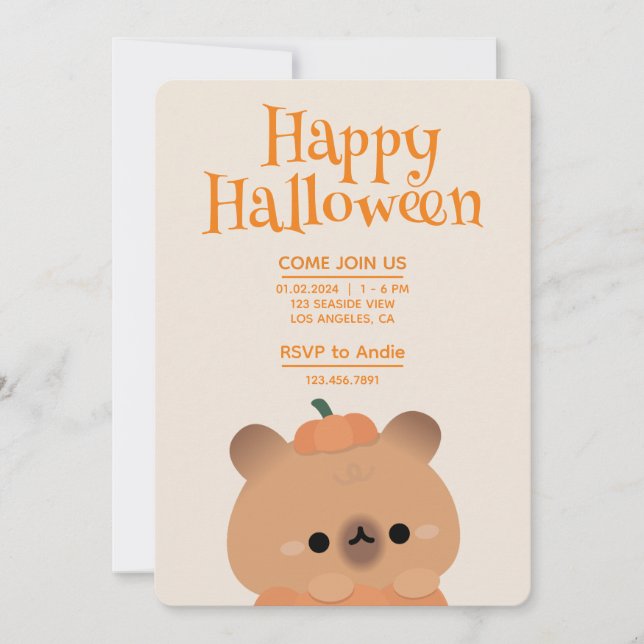 Convites Festa de Halloween Simples e Bonita (Frente)