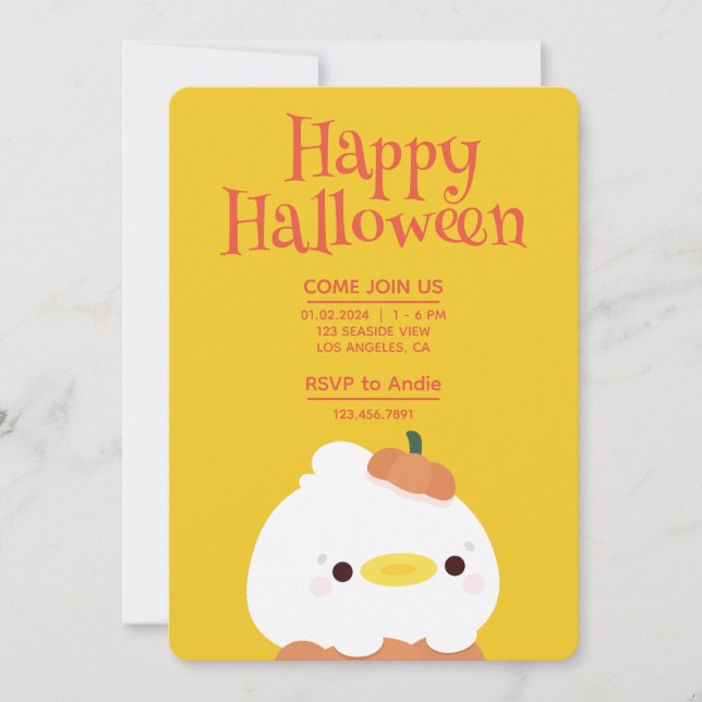 Convites Festa de Halloween Simples e Bonita (Frente)