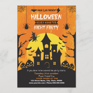 Convites Festa de Halloween Spooktacular Dark assombrada