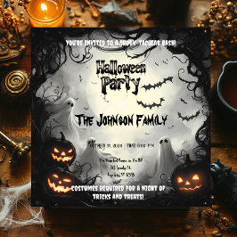 Convites Festa de Halloween Spooky - Fantasmas e Pumpkins